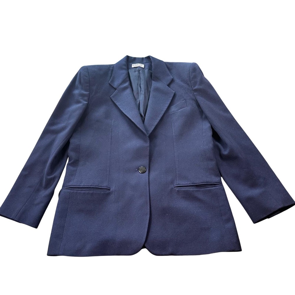 Bill Blass Skirt Suit Women's 12 Navy Blue‎ Blassport Vintage 2 Piece Blazer